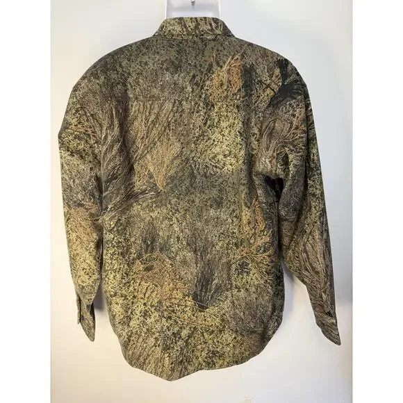 Mossy Oak Mens Camouflage Long Sleeve Chest Pockets ButtonDown Shirt LargeLong - Picture 4 of 13